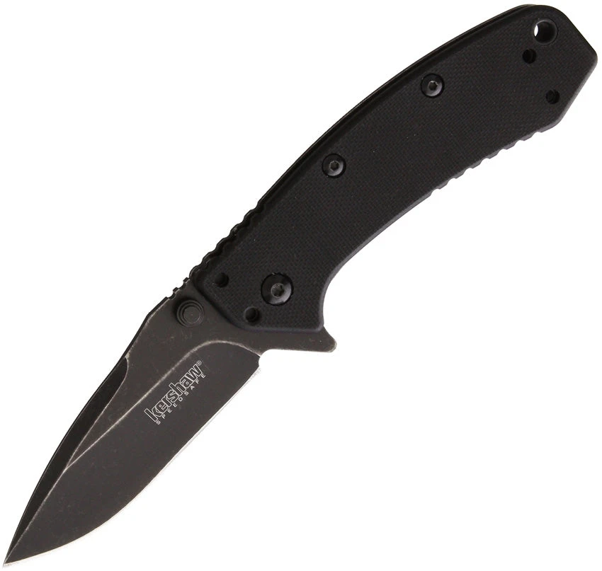 Kershaw Cryo Blackwash Framelock G10 Assisted A/O Flipper Folding Knife 1555G10BW