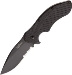 Kershaw Clash Linerlock Black Wash Folding A/O Serrated Blade Knife 1605CKTSTX