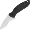 Kershaw Scallion A/O Linerlock Half Serrated Blade Black Folding Knife 1620STX