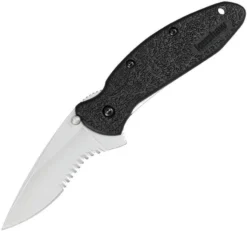 Kershaw Scallion A/O Linerlock Half Serrated Blade Black Folding Knife 1620STX