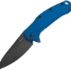 Kershaw Link Blackwash A/O Linerlock Blue Aluminum Handle Folding Knife 1776NBBW