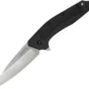 Kershaw Dividend Linerlock A/O Stonewash Blade Black Handle Folding Knife 1812