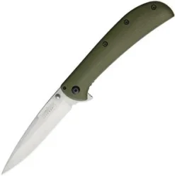 Kershaw AM-4 Framelock A/O Spear Pt Blade Green G10 Handle Folding Knife 2330GRN