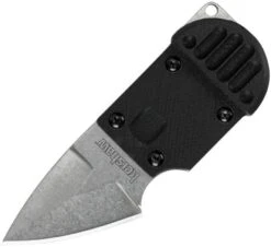 Kershaw AM-6 Fixed Stonewash Black Neck Knife + Sheath 2345