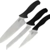 Kershaw Emerson 3pc Fixed Stainless Bread Chefs Knife Kitchen Cook Set 6100