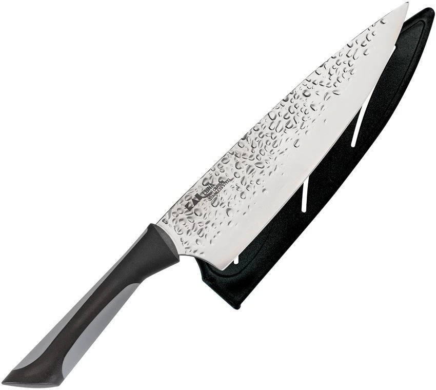 Kershaw 8" Fixed High Carbon Blade Black & Gray Kitchen Luna Chefs Knife 7066 - Image 2