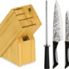 Kershaw Luna 6 Piece Hammered Finish Kitchen Block Knife Set & Sharpener 0620