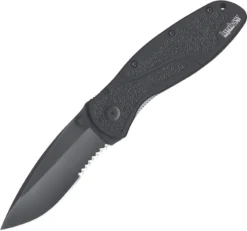 Kershaw Blur Linerlock A/O Half Serrated Blade Ken Onion Folding Knife 1670BLKST