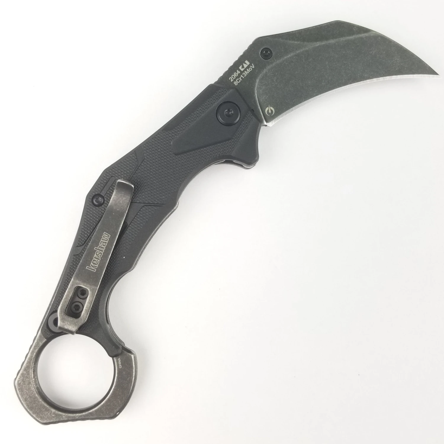 Kershaw Outlier Pocket Knife Linerlock A/O Black Folding 8Cr13MoV Karambit 2064 - Image 8