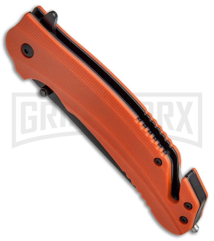 Kershaw Barricade Assisted Opening Knife Orange GFN Black Oxide 8650 - Image 2