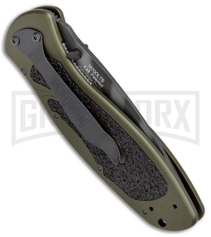 Kershaw Blur OD Green Assisted Opening Knife - Tiger Stripe Plain - Image 3