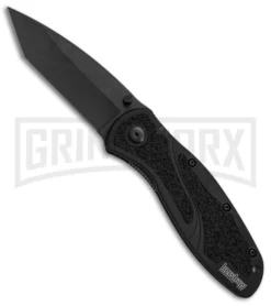 Kershaw Blur Black Assisted Opening Knife - Tanto Black Plain