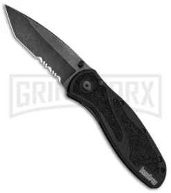 Kershaw Blur Tanto Black Assisted Opening Knife - Tanto Black Serr
