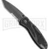 Kershaw Blur Black Assisted Opening Knife - Tanto Black Serr