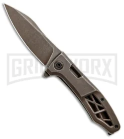 Kershaw Boilermaker Assisted Opening Frame Lock Knife Brown Stainless Steel