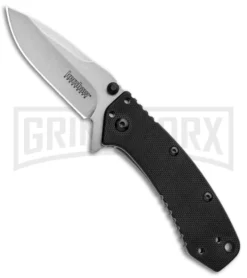 Kershaw Cryo Black G-10 Assisted Opening Knife - Stonewash Plain D2