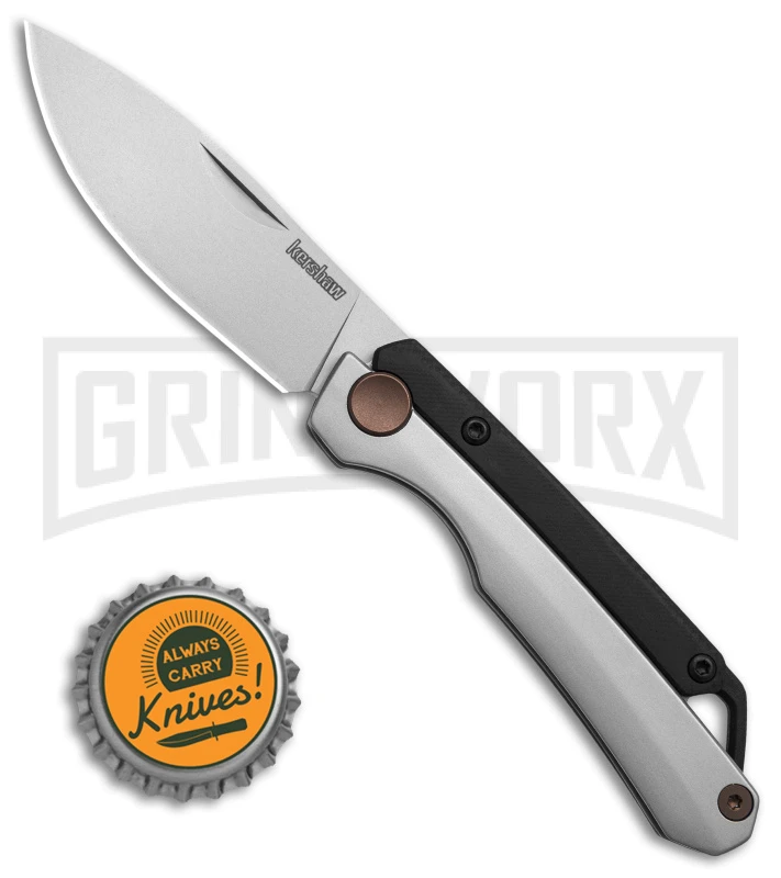 Kershaw Esteem Steel/Black G-10 Slip Joint Knife - Bead Blast Plain - Image 4