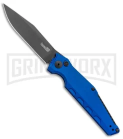 Kershaw Launch 7 Galyean Blue Automatic Knife - Black Plain