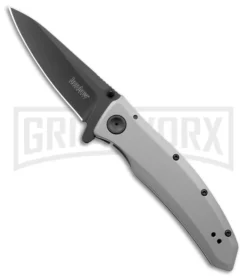 Kershaw Grid Gray Assisted Opening Flipper Knife Black Plain