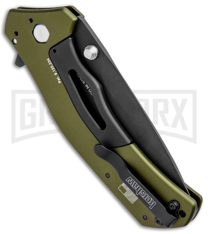 Kershaw Knockout OD Green Assisted Opening Knife - Black Plain - Image 3