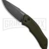 Kershaw Launch 1 Olive Green Aluminum Automatic Knife - Blackwash Plain