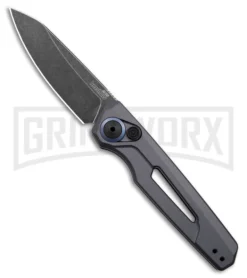 Kershaw Launch 11 Gray Aluminum Automatic Knife - Blackwash Plain