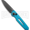 Kershaw Launch 11 Teal Aluminum Automatic Knife - Blackwash Plain