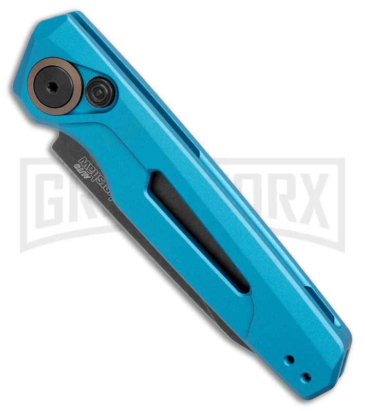 Kershaw Launch 11 Teal Aluminum Automatic Knife - Blackwash Plain - Image 2