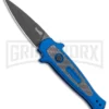 Kershaw Launch 12 Blue Aluminum/CF Mini Stiletto Automatic Knife - Black Plain