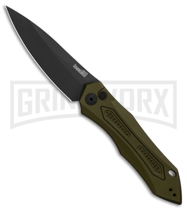 Kershaw Launch 6 OD Green Automatic Knife - Black Plain