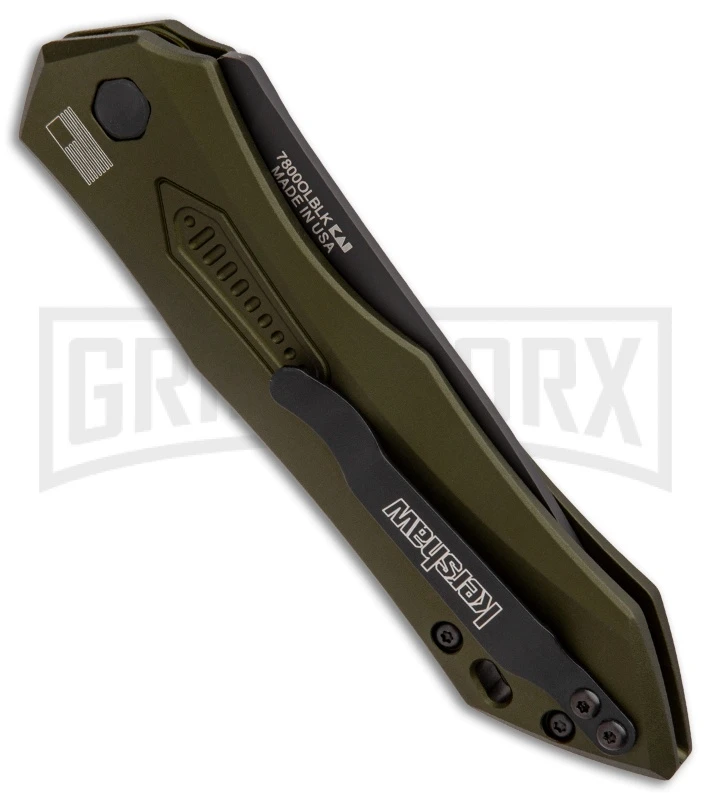 Kershaw Launch 6 OD Green Automatic Knife - Black Plain - Image 2