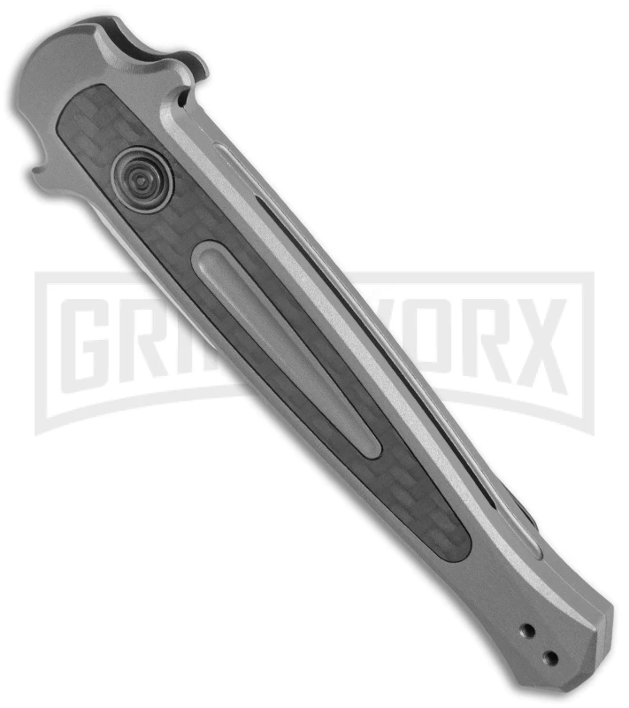 Kershaw Launch 8 Gray Automatic Stilletto Knife - Stonewash Plain - Image 2