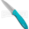 Kershaw Leek Teal Assisted Opening Knife - Bead Blast Plain