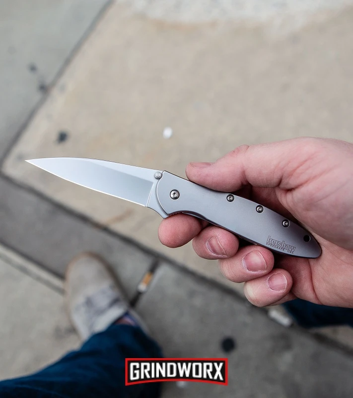 Kershaw Leek Assisted Opening Knife - Bead Blast Serr - Image 5