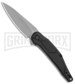 Kershaw Lightyear Black GFN Assisted Opening Knife Bead Blast Plain