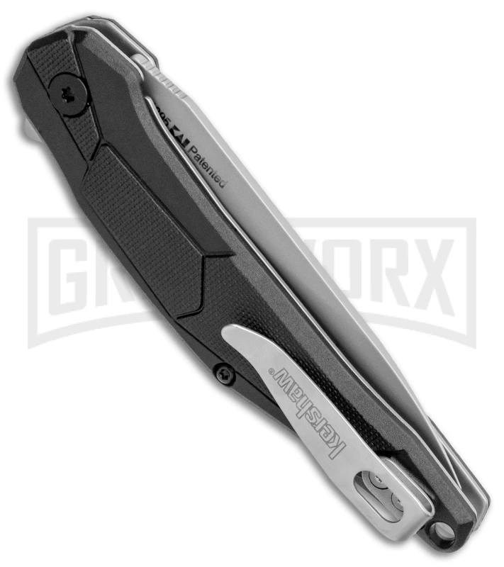 Kershaw Lightyear Black GFN Assisted Opening Knife Bead Blast Plain - Image 3
