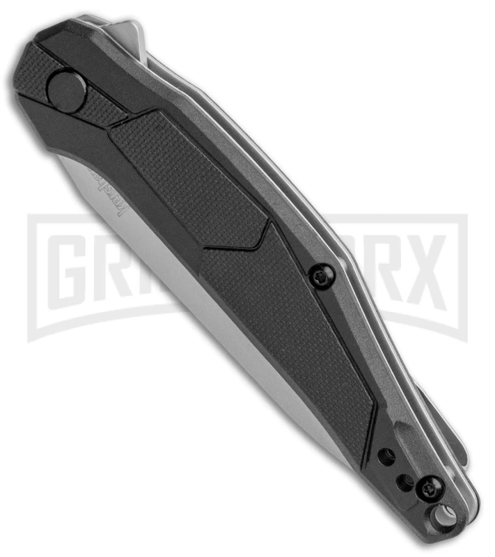 Kershaw Lightyear Black GFN Assisted Opening Knife Bead Blast Plain - Image 2