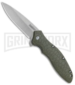 Kershaw Oso Sweet OD Green Assisted Opening Knife - Stonewash Plain
