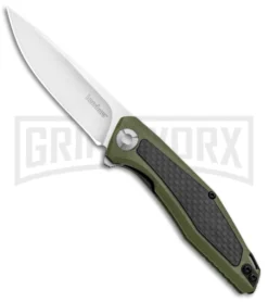 Kershaw Sinkevich Atmos OD Green G-10/CF Liner Lock Knife - Satin Plain
