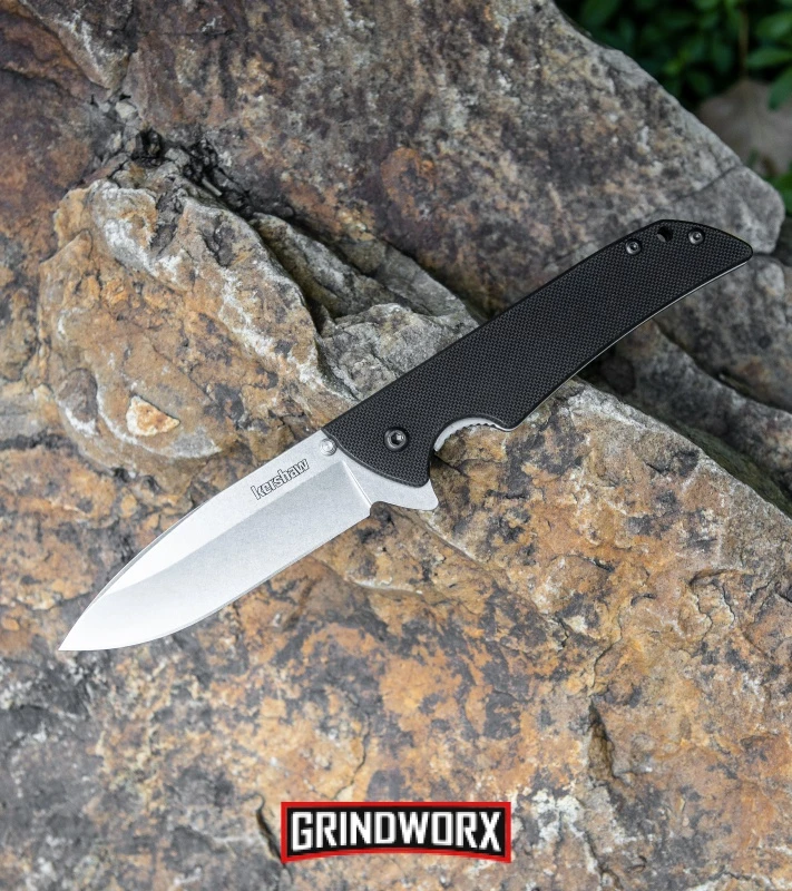 Kershaw Skyline Black G-10 Folding Knife - Stonewash Plain - Image 4
