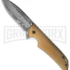 Kershaw Skyline Flytanium Bronze Titanium Folding Knife - DamascusPlain
