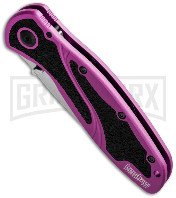 Kershaw Blur Purple Assisted Opening Knife - Tanto Stonewash Plain - Image 2