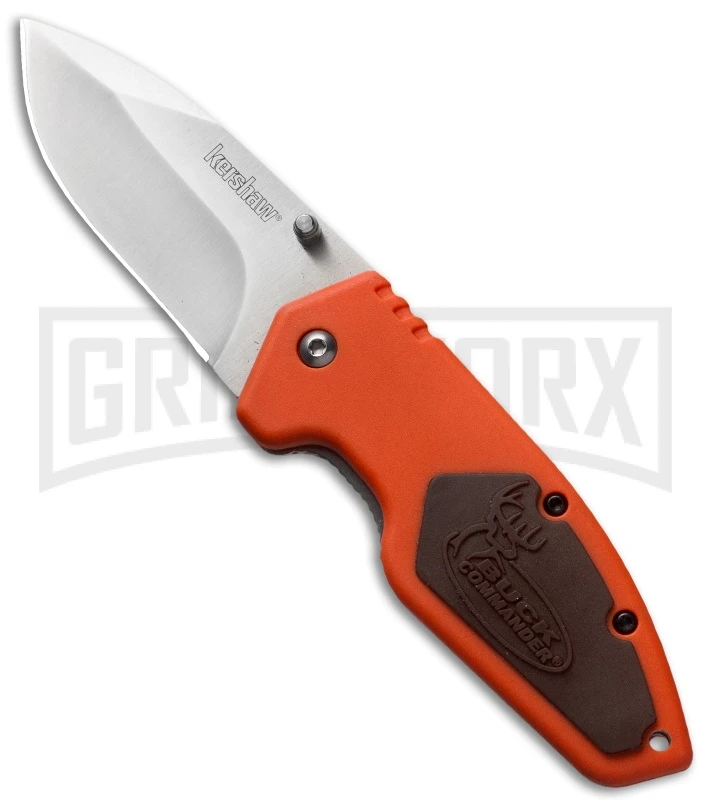 Kershaw Buck Commander 3/4-Ton Knife Orange/Brown - Satin Plain