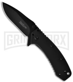 Kershaw Cryo Flipper Black Assisted Opening Knife - Black Plain