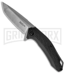 Kershaw Freefall Black Assisted Opening Knife - Stonewash Plain