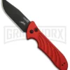 Kershaw Emerson Launch 5 Red Automatic Knife - Black Plain