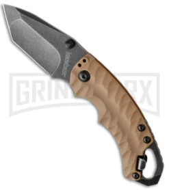 Kershaw Shuffle II Tanto Liner Lock Knife Tan - BlackWash