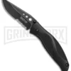 Kershaw Whirlwind Black Assisted Opening Knife - Black Serr